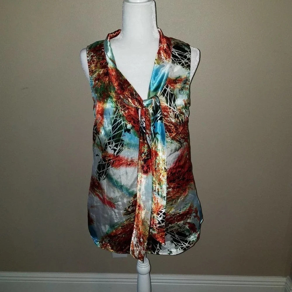 🦋 Lapis Silky Top Blouse Medium